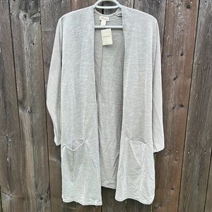 Anthropologie DONNI Ribbed Long Open Cardigan Sweater Kimono One Size New